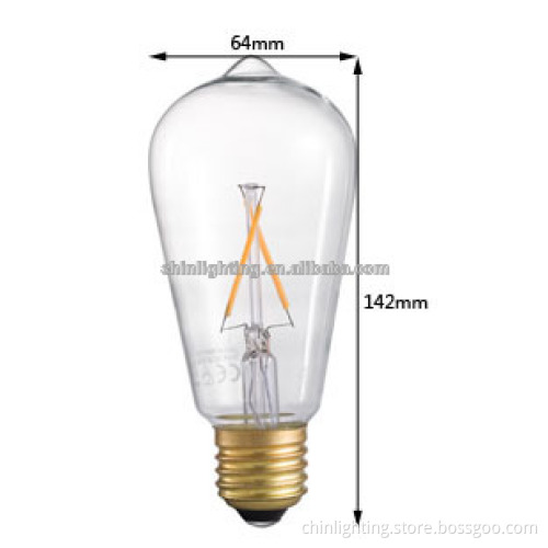 2016 OEM service energy saving filament st64 DC 12 volt led filament light